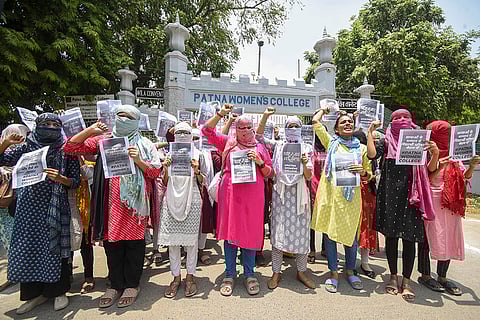 Students of Patna Women's College protest